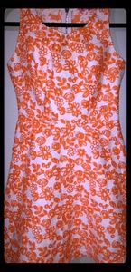 BETSEY JOHNSON Fit Flare Orange Floral Dress 14